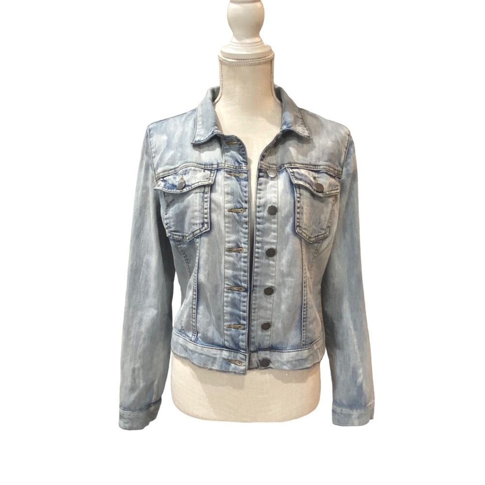 KUT From The Kloth Helena Distressed Denim Jacket- Size Medium
